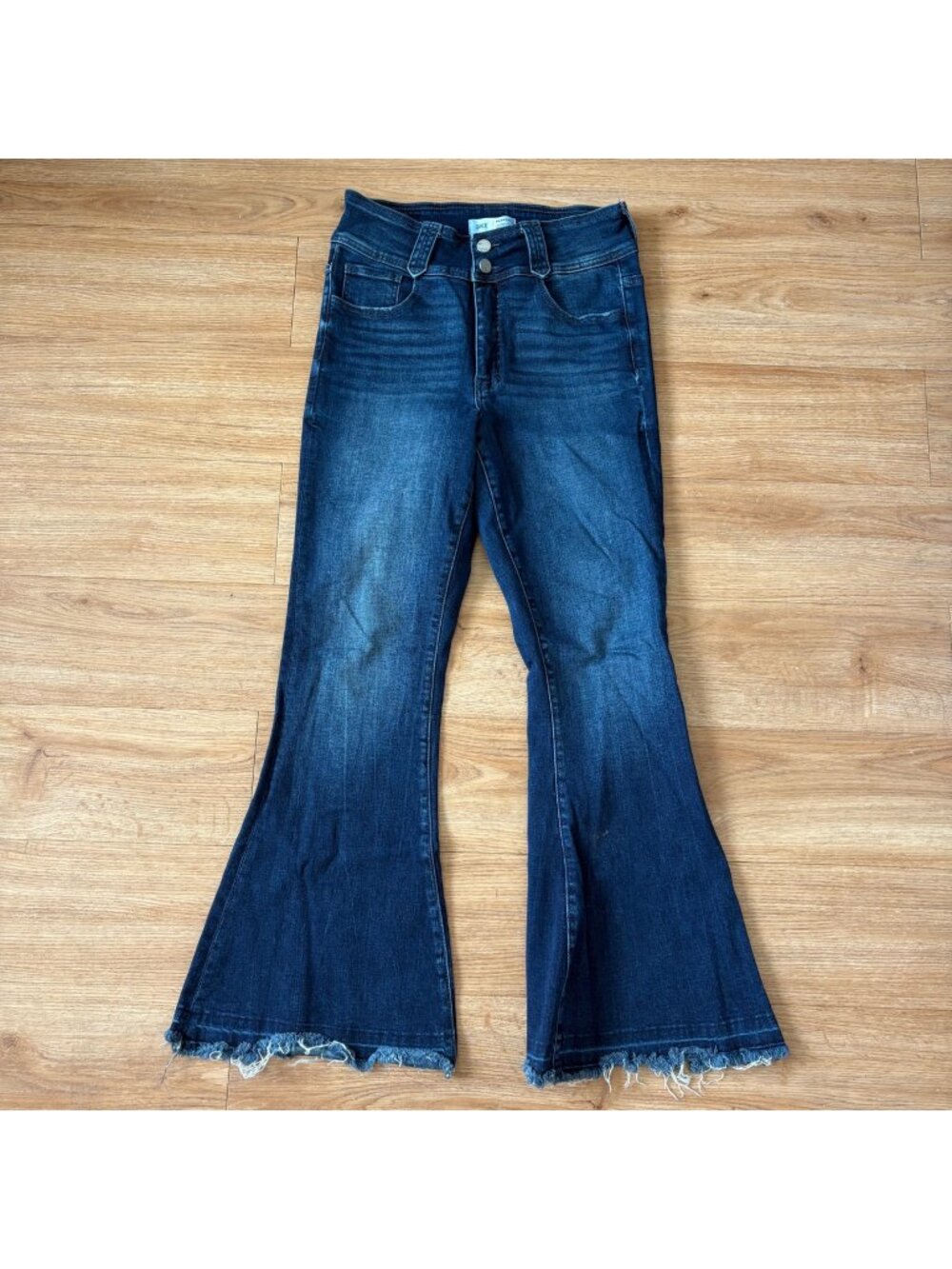 BKE Parker High Rise Super Flare Fray Denim Jeans Blue Women’s Size 28